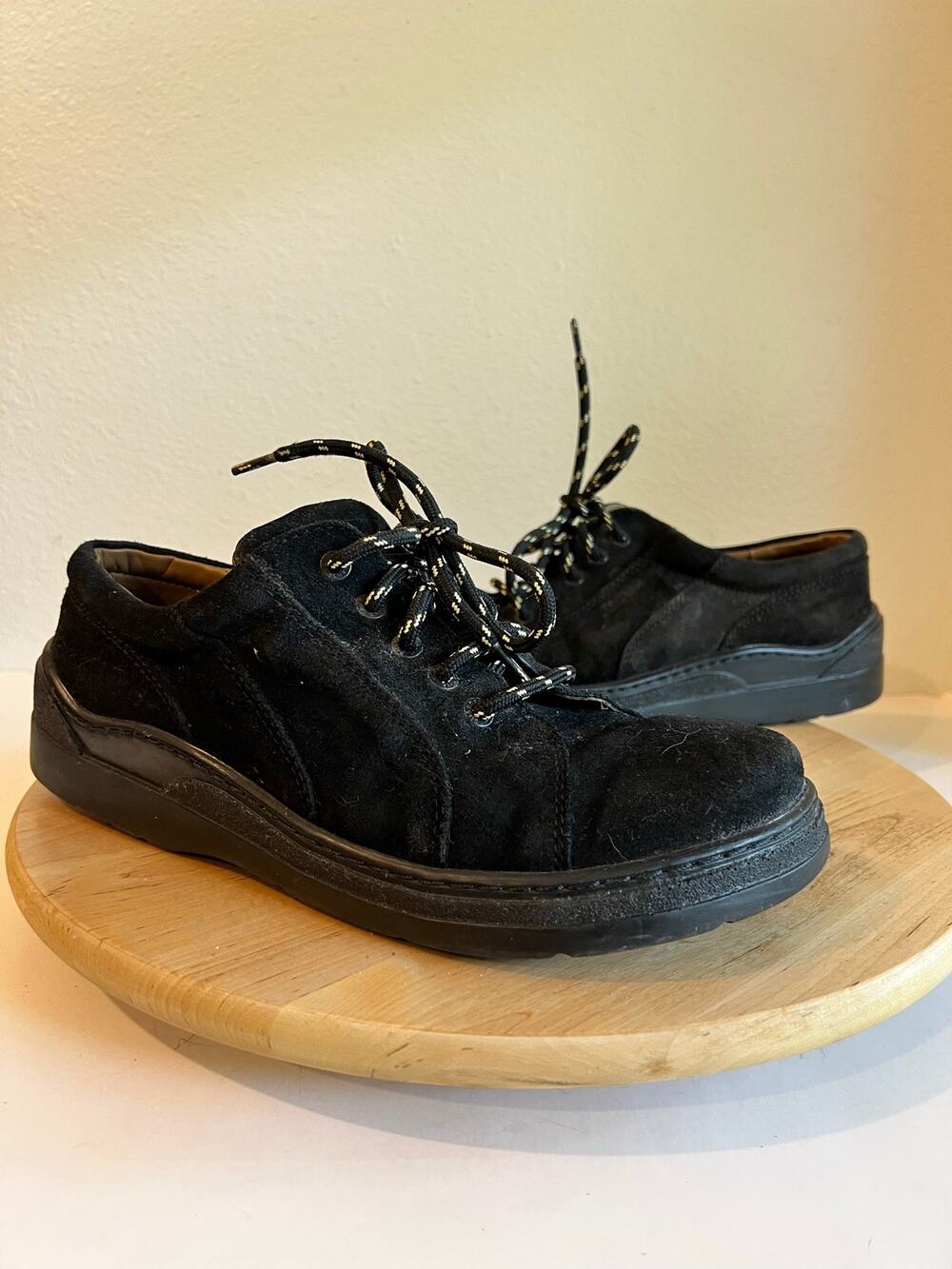 Birkenstock Men's Black Genuine Suede Leather Lace Up Shoe Sneaker Size 10